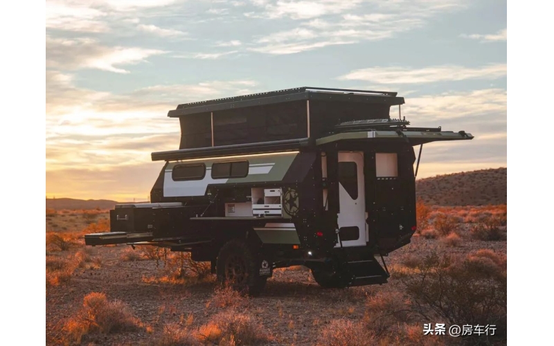 这个真帅！越野和实用性都有了，发明这款拖挂房车的简直是个天才